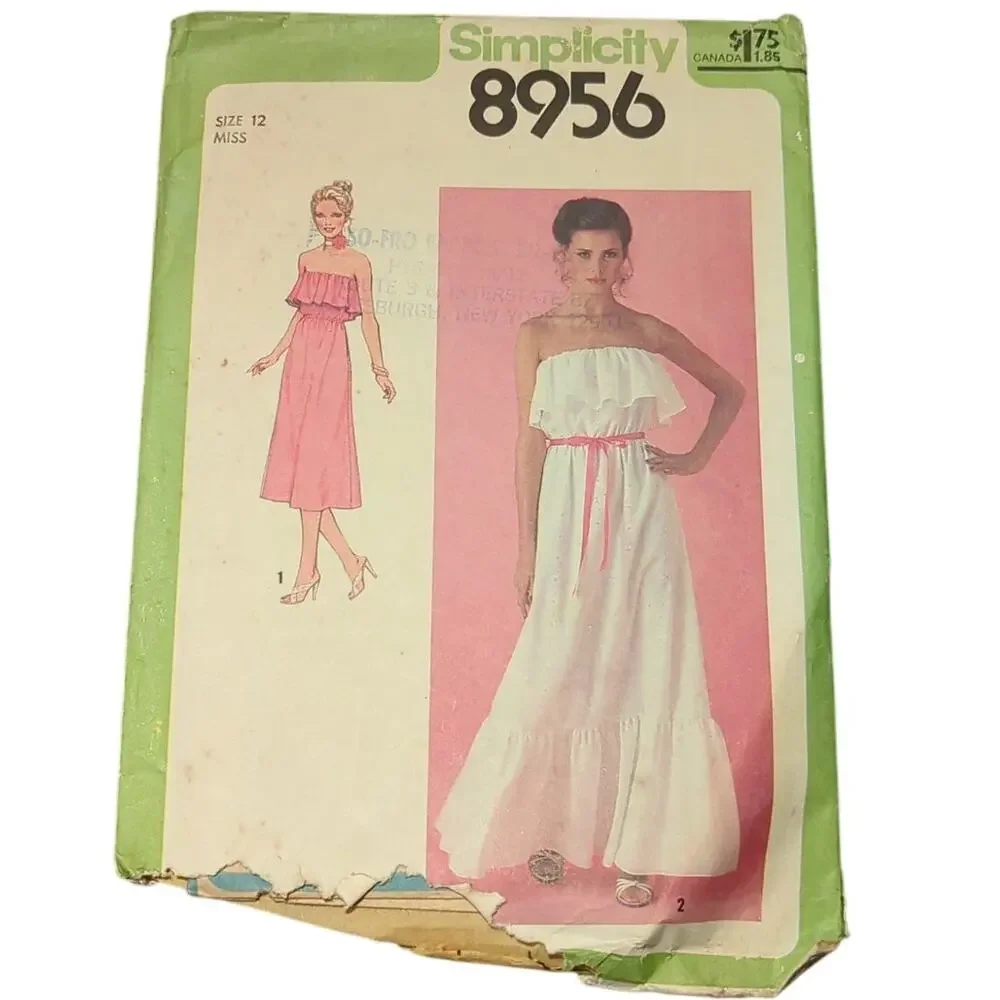 Simplicity 8956 Vintage Sewing Pattern Size 12 Bust 34 Misses Dress or Jumper